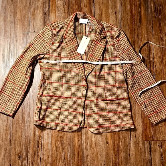 Womens Lush Plaid Houndstooth Polyester Jacket Large - Picture 1 of 5